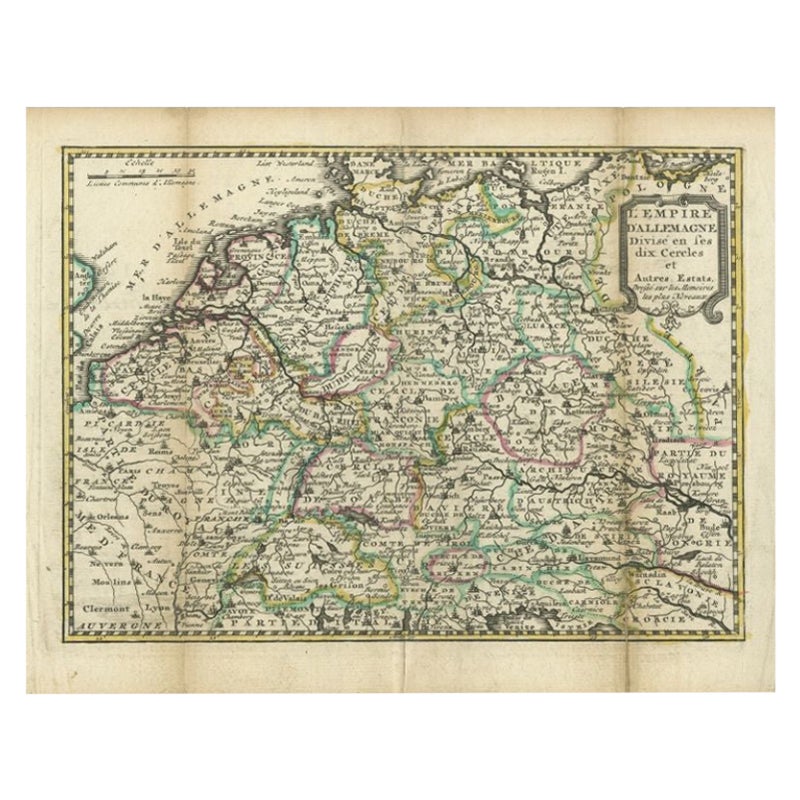 Antique Map of the German Empire by De Leth, 1749 For Sale