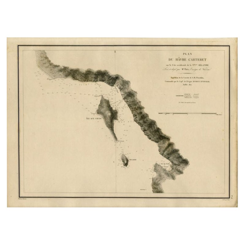 Antique Map of the Coast of New Ireland, Earlier Part of German New Guinea, 1833 For Sale