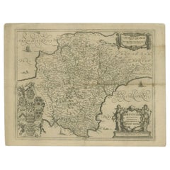 Carte ancienne du County of Devon par Overton, 1713