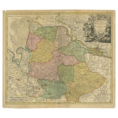 Antike Karte der Duchies von Bremen und Verden von Homann, um 1730
