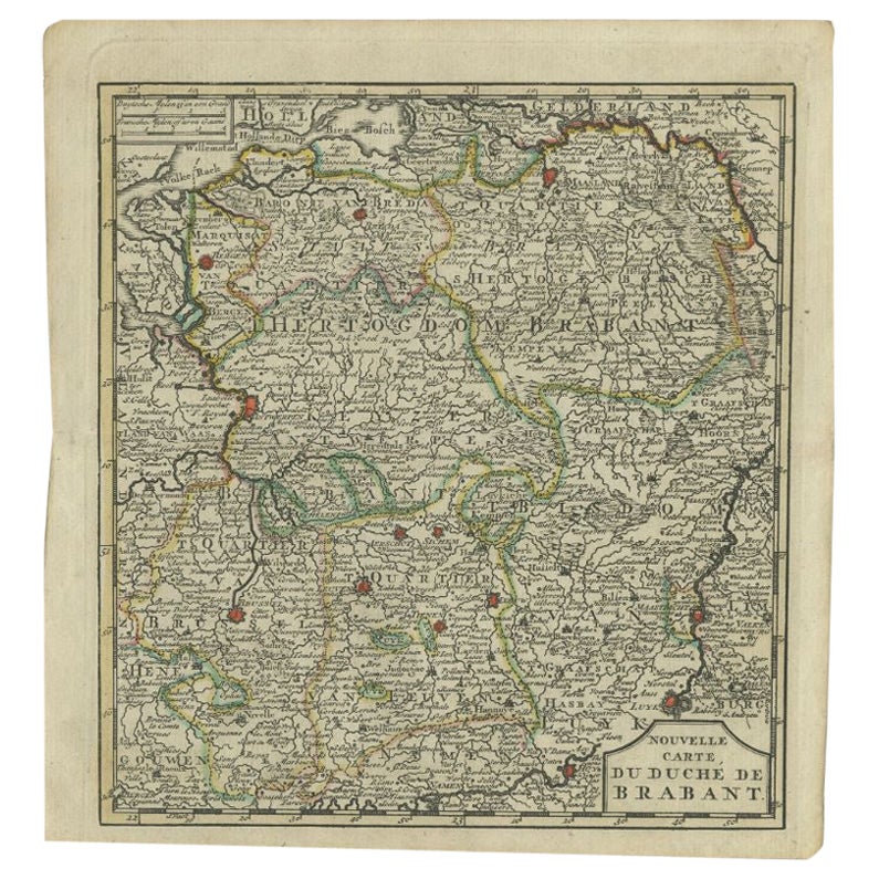 Antique Map of the Duchy of Brabant by Keizer & De Lat, 1788 For Sale