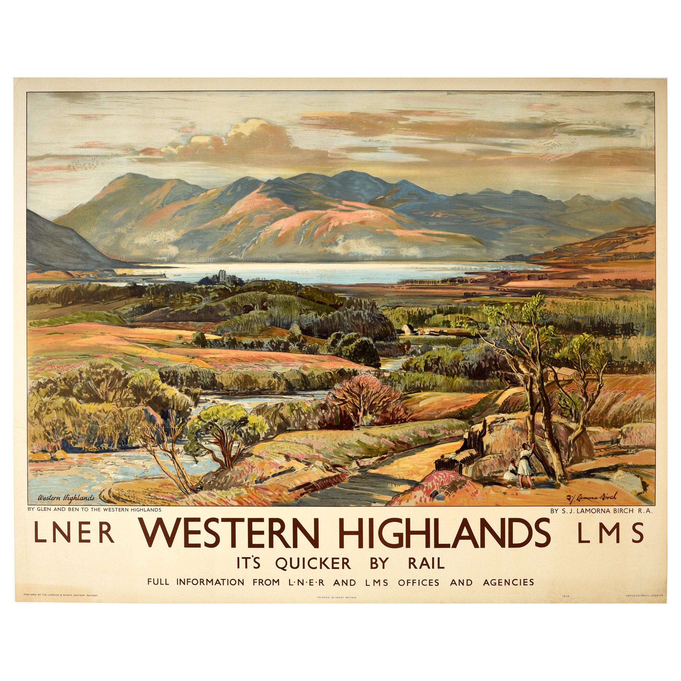 The Central Highlands Railway Old Advert Poster Mountain Scotland Holiday Photo 
