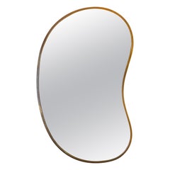Brass Free Form Haricot Mirror. Italy, 1970s