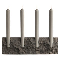 Double Snug Candleholder in 'Raw' Sant Vicenç Stone by Sanna Völker