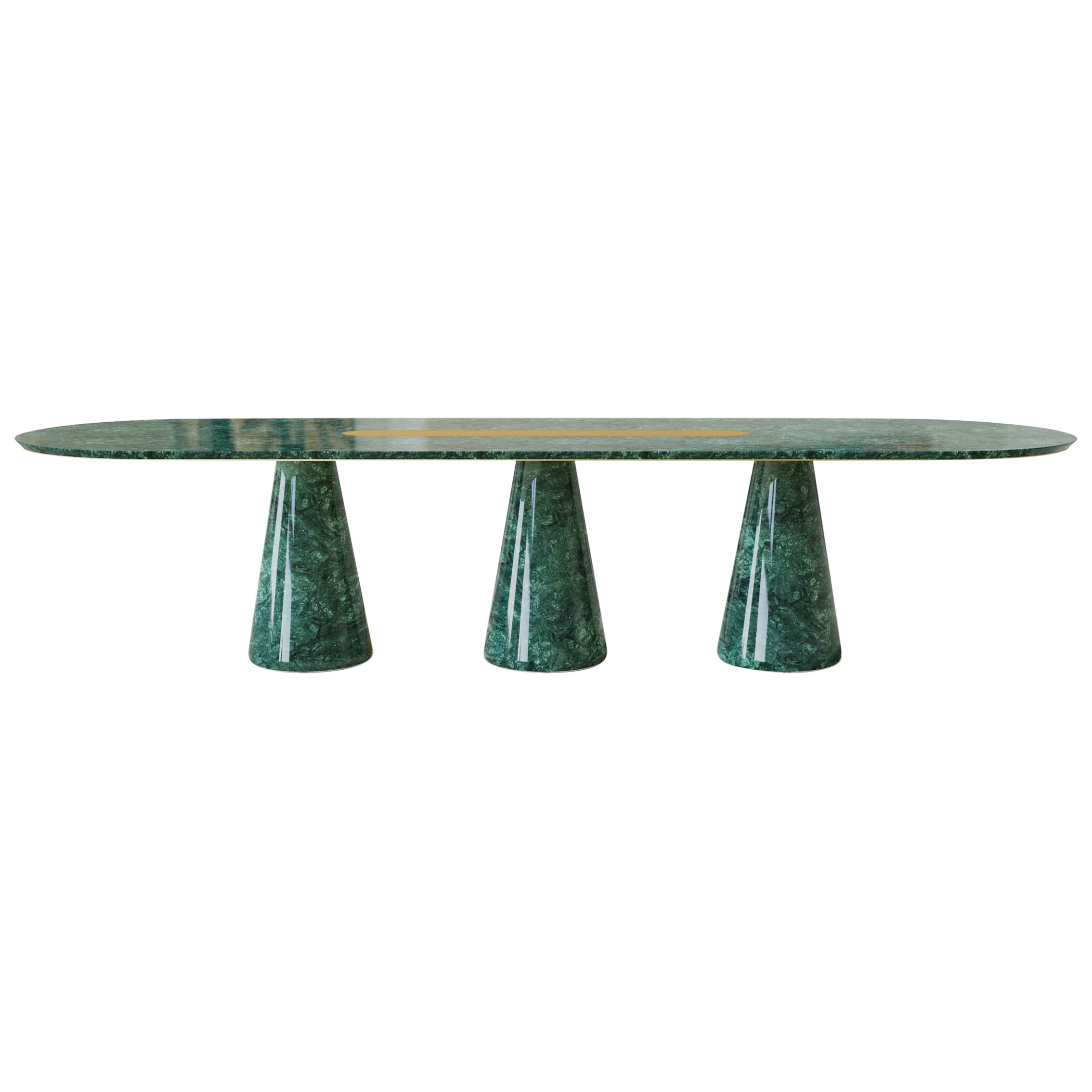 Classic Guatemala Marble Bertoia Big Dining Table by Mid Century Club For Sale
