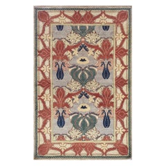 Tapis néo-gothique tissé à la main de style Voysey