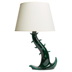 Mid-Century Green Ceramic Table Lamp