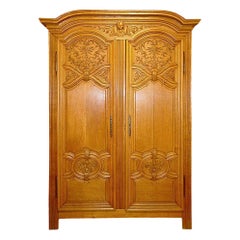 French 18th Century Louis XIV Period Two Door Oak Armoire