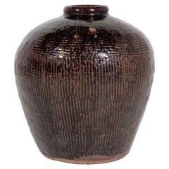 Brown Glazed Storage Jar