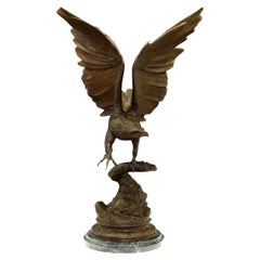 Retro Bronze Eagle After Jules Moigniez, Late 20th Century
