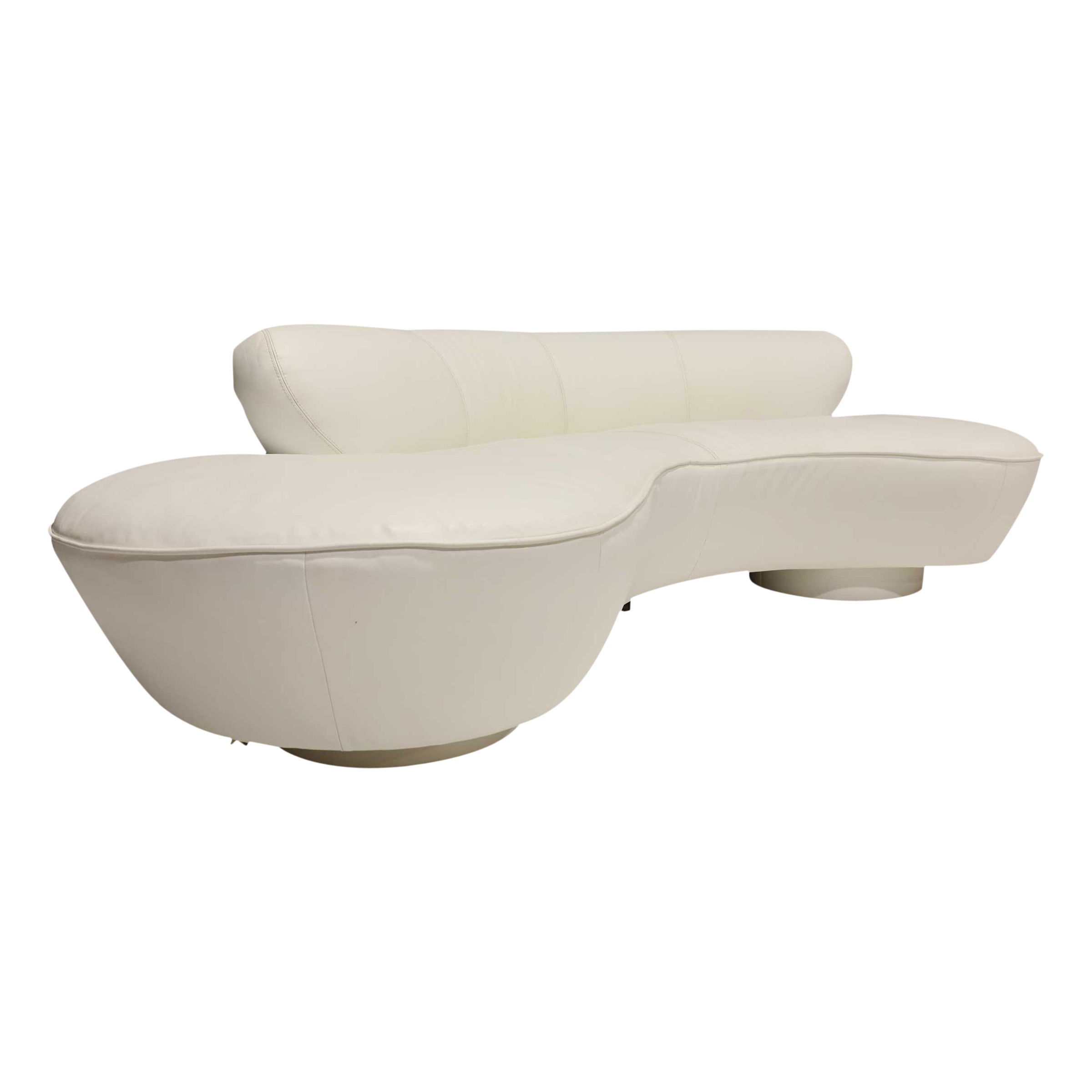 Vladimir Kagan Cloud Serpentine Sofa by Directional in White Leather