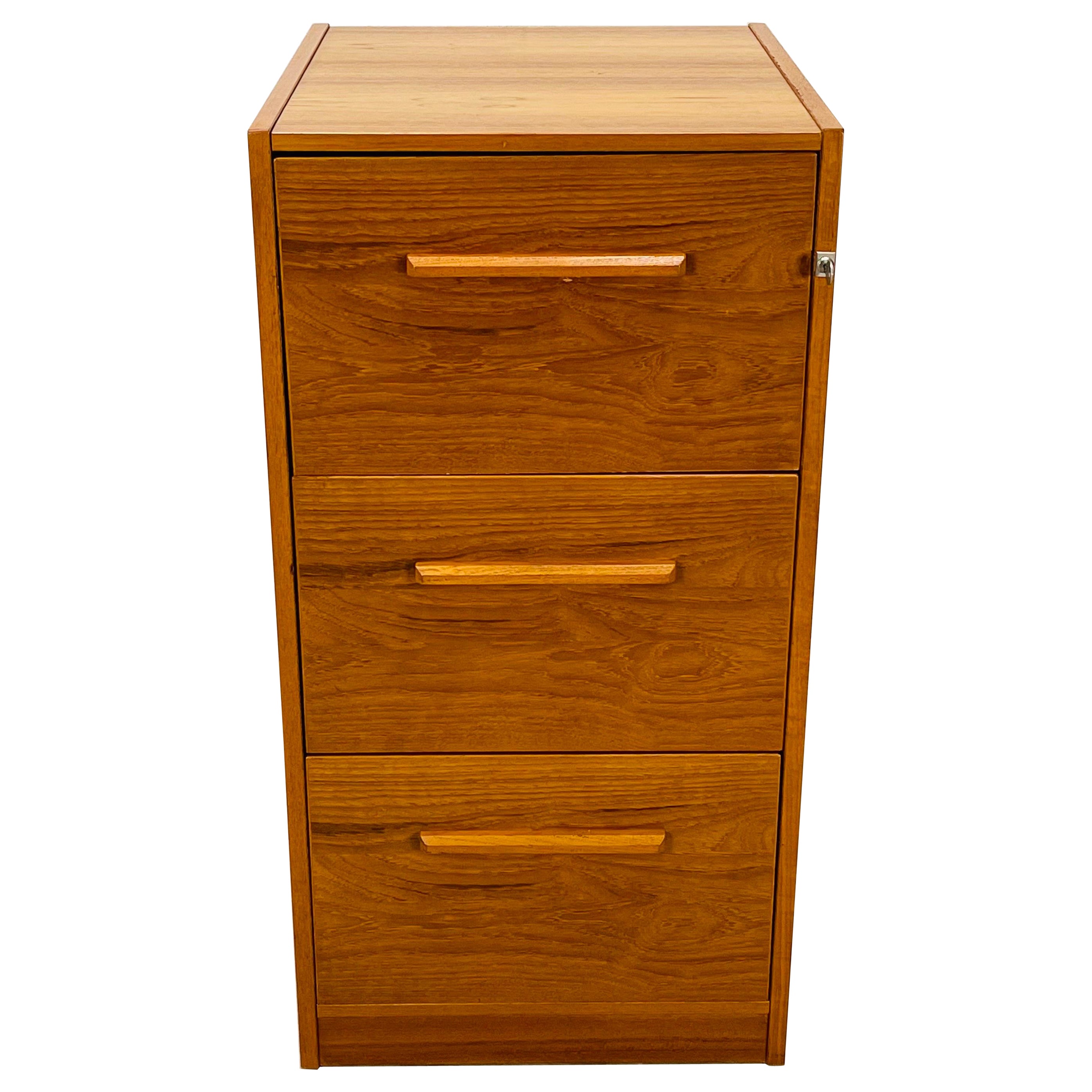 1970s Teak Wood File Cabinet For Sale