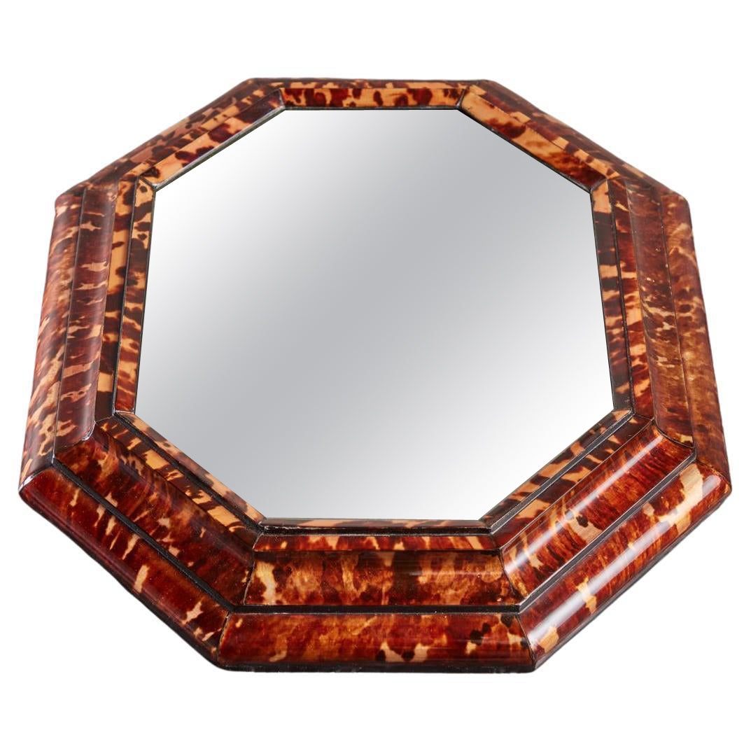 Italian 20th Century Faux-Tortoise Shell Mirror