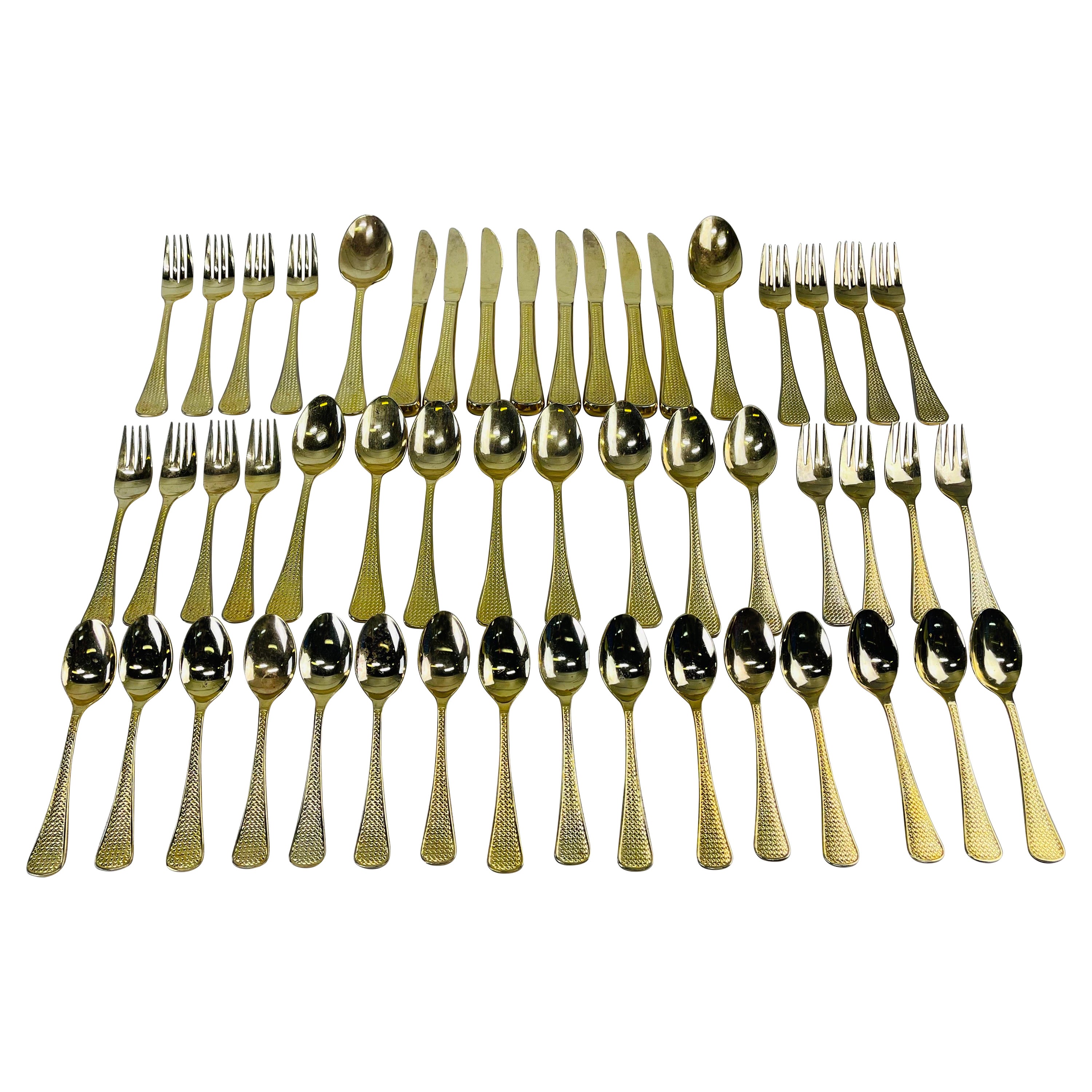 Brass and Rosewood Thailand Large Flatware Set at 1stDibs