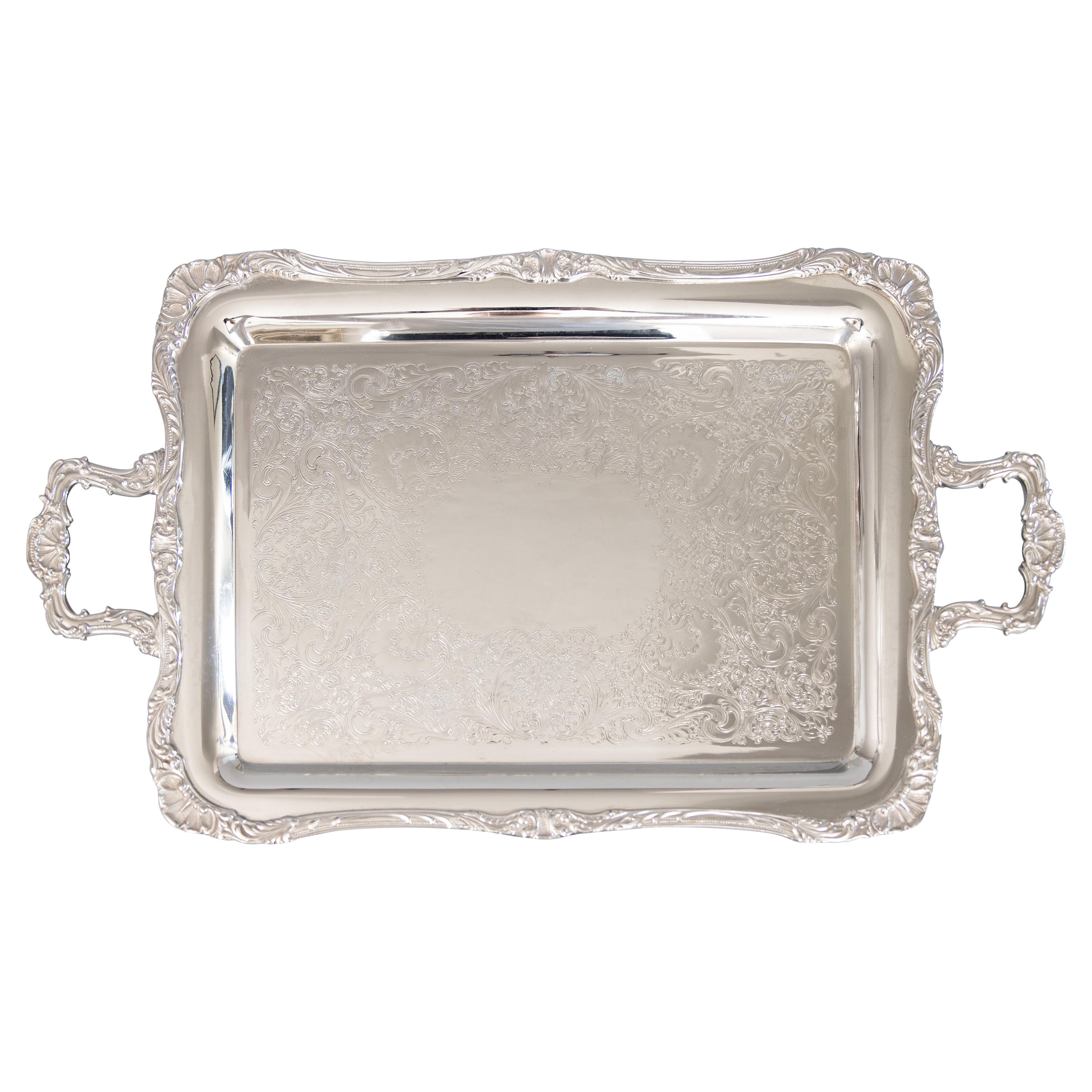 Rogers Silver Plate Footed Tray with Handles
