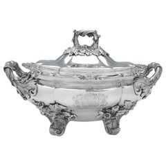 Stunning George IV Antique Sterling Silver Soup Tureen - London 1927 