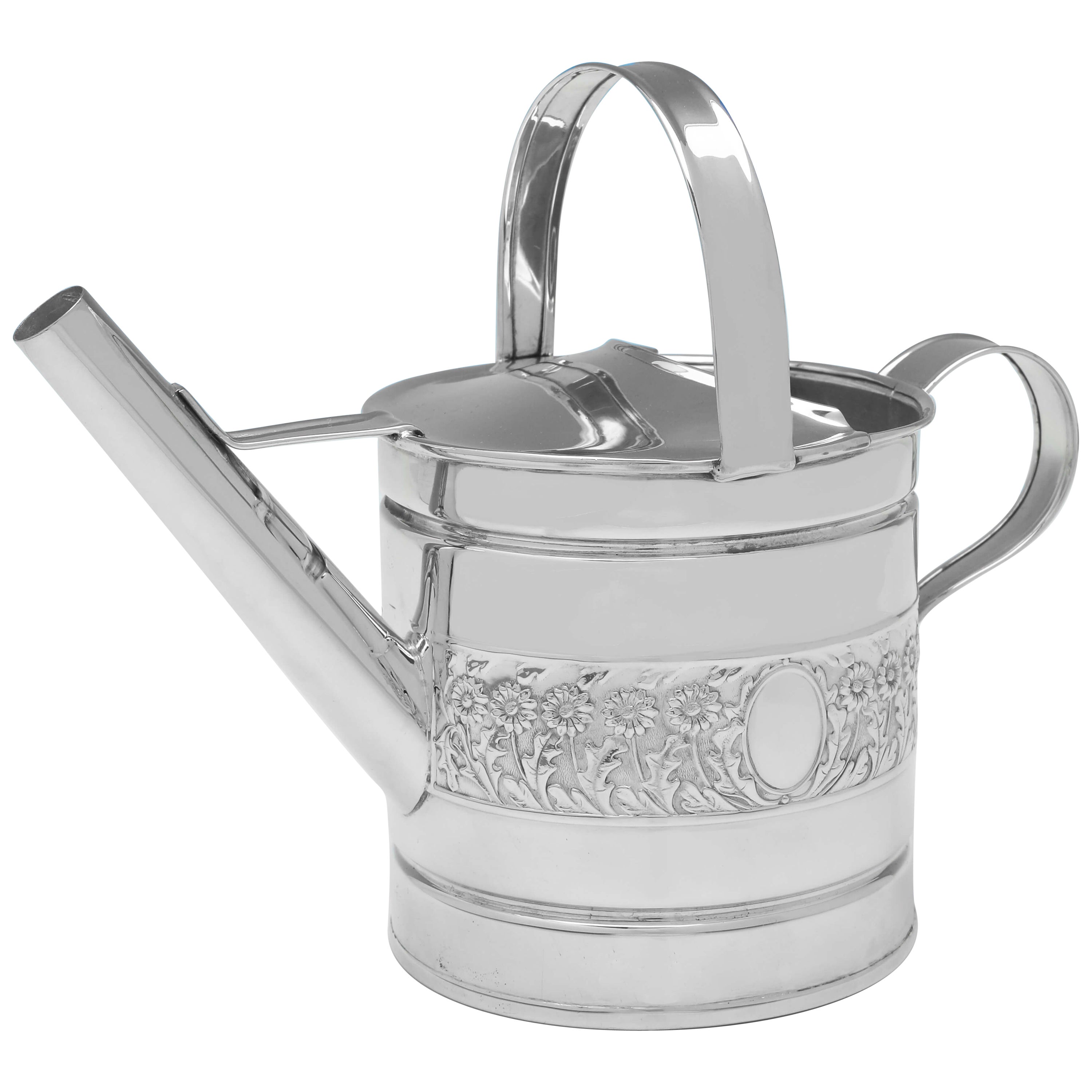 Modern 20th Century Sterling Silver Watering Can - London 1991 For Sale