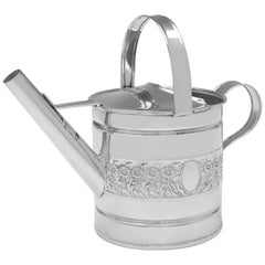 Vintage Modern 20th Century Sterling Silver Watering Can - London 1991