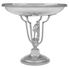 Antique Art Deco Sterling Silver Football Trophy - Sheffield 1927 - Footballer Model