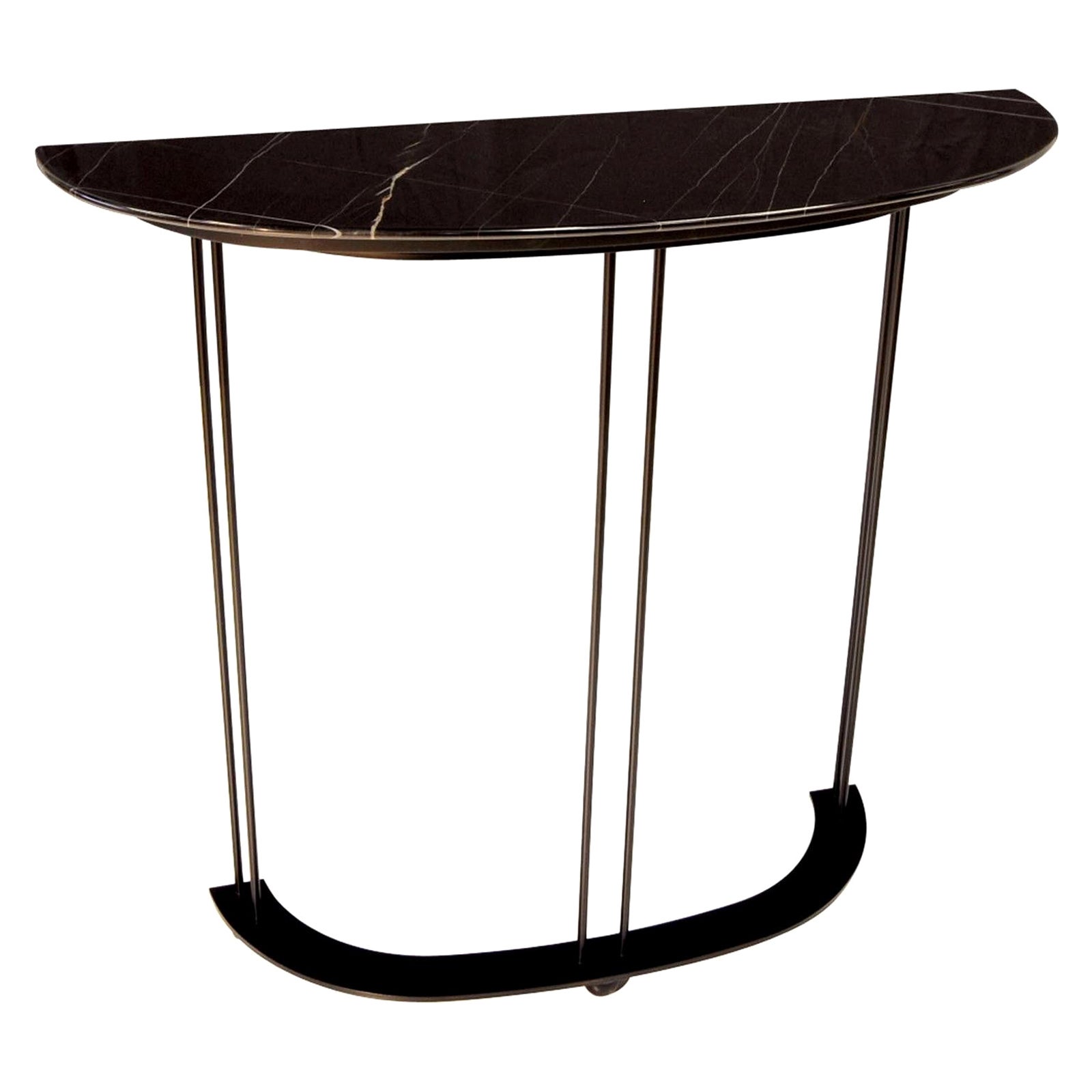 Aureola C1 Black Marble Console For Sale