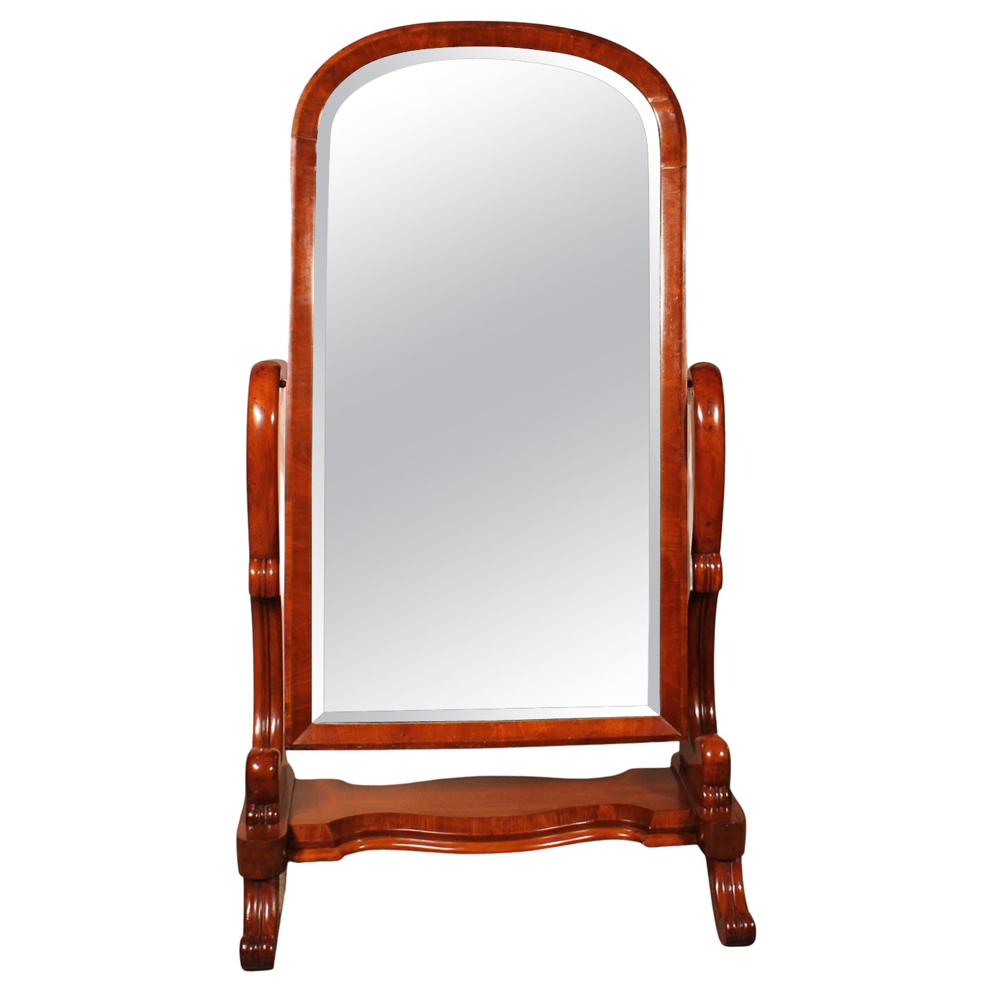 Cheval-Spiegel aus Mahagoni, 19. Jahrhundert im Angebot