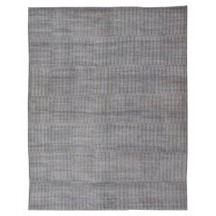 Very Large Modern Rug in White and Denim Blue for Palace Size Modern Interiors