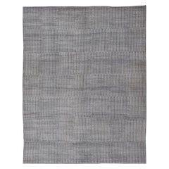 19' 6 x 24' 2  Tappeto moderno molto grande in bianco e blu denim
