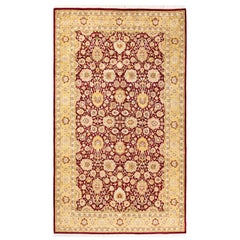 One-of-a-kind Hand Made Traditional Mogul Red Area Rug