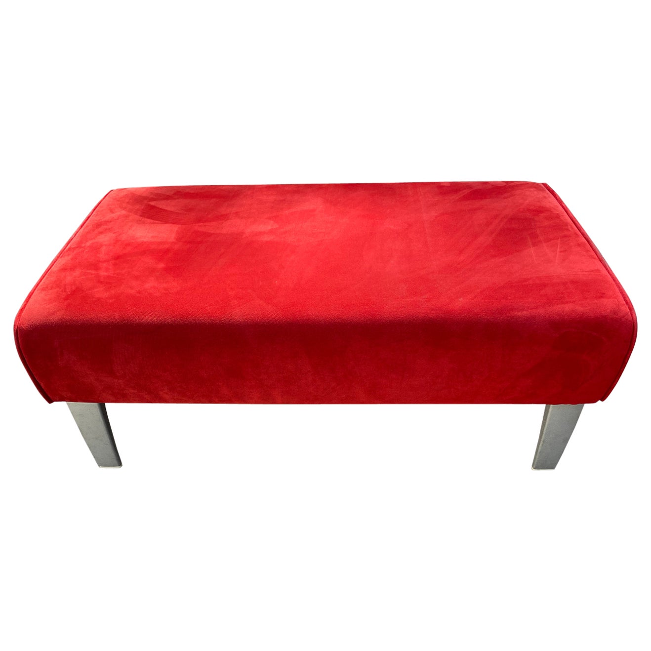 Bench Footrest Alcantara Red, 2000 For Sale