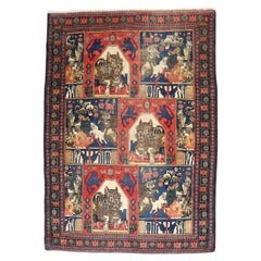 Zabihi Collection Persische Katze Antiker Persischer Senneh Teppich
