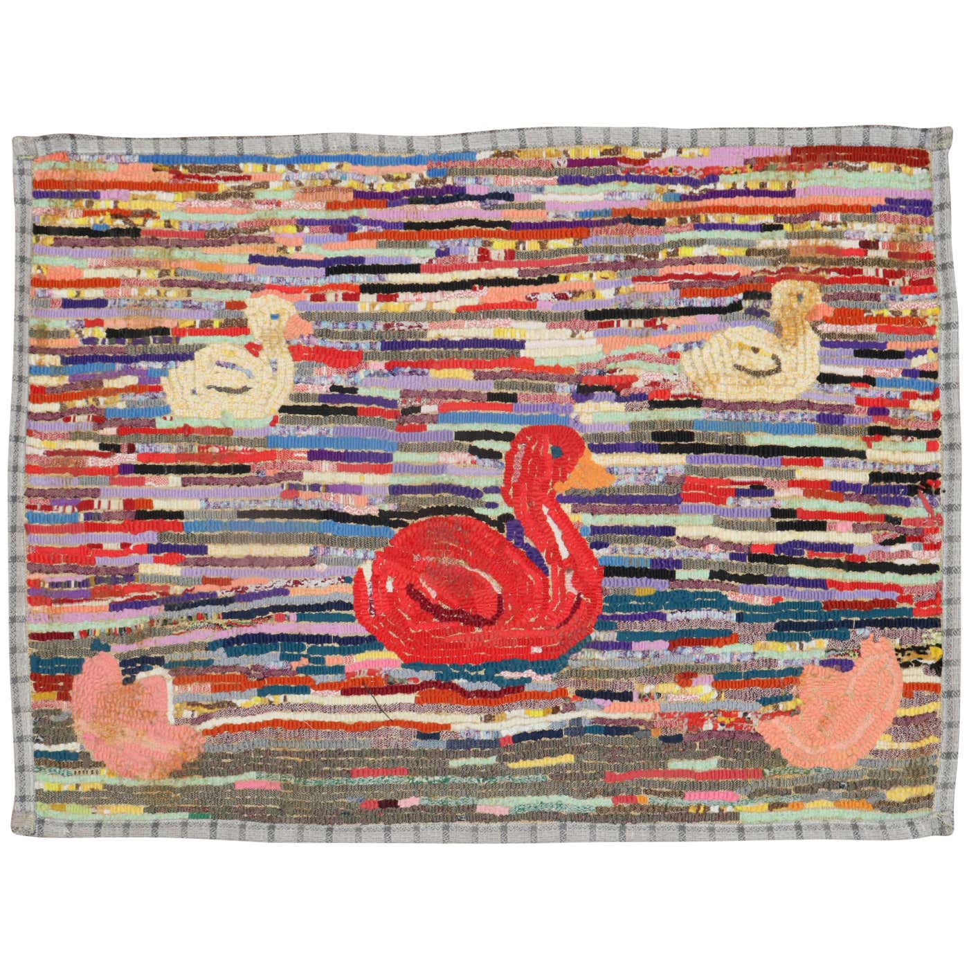 American Hooked Duck Rug For Sale at 1stDibs | duck rugs