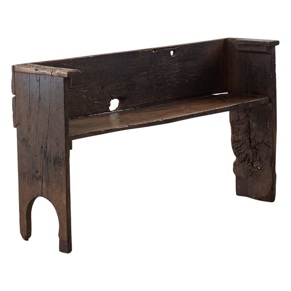 Seventeenth-Century Antique Rustic Bench from Galicia For Sale