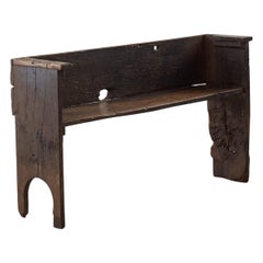 Seventeenth-Century Antique Rustic Bench from Galicia