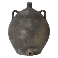 Nineteenth-Century Antique Black Terracotta Cosi Pot/Vase from Catalonia