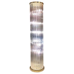 Murano Floor Lamp with Clear Glass Rods, Column Shape, 1980s