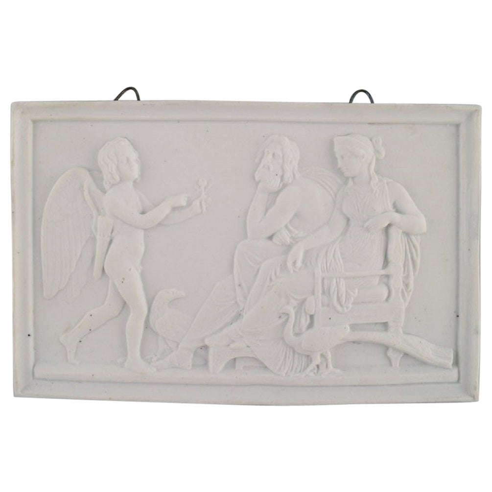 Bing and Grøndahl After Thorvaldsen, Antique Biscuit Wall Plaque, 1870s / 80s For Sale