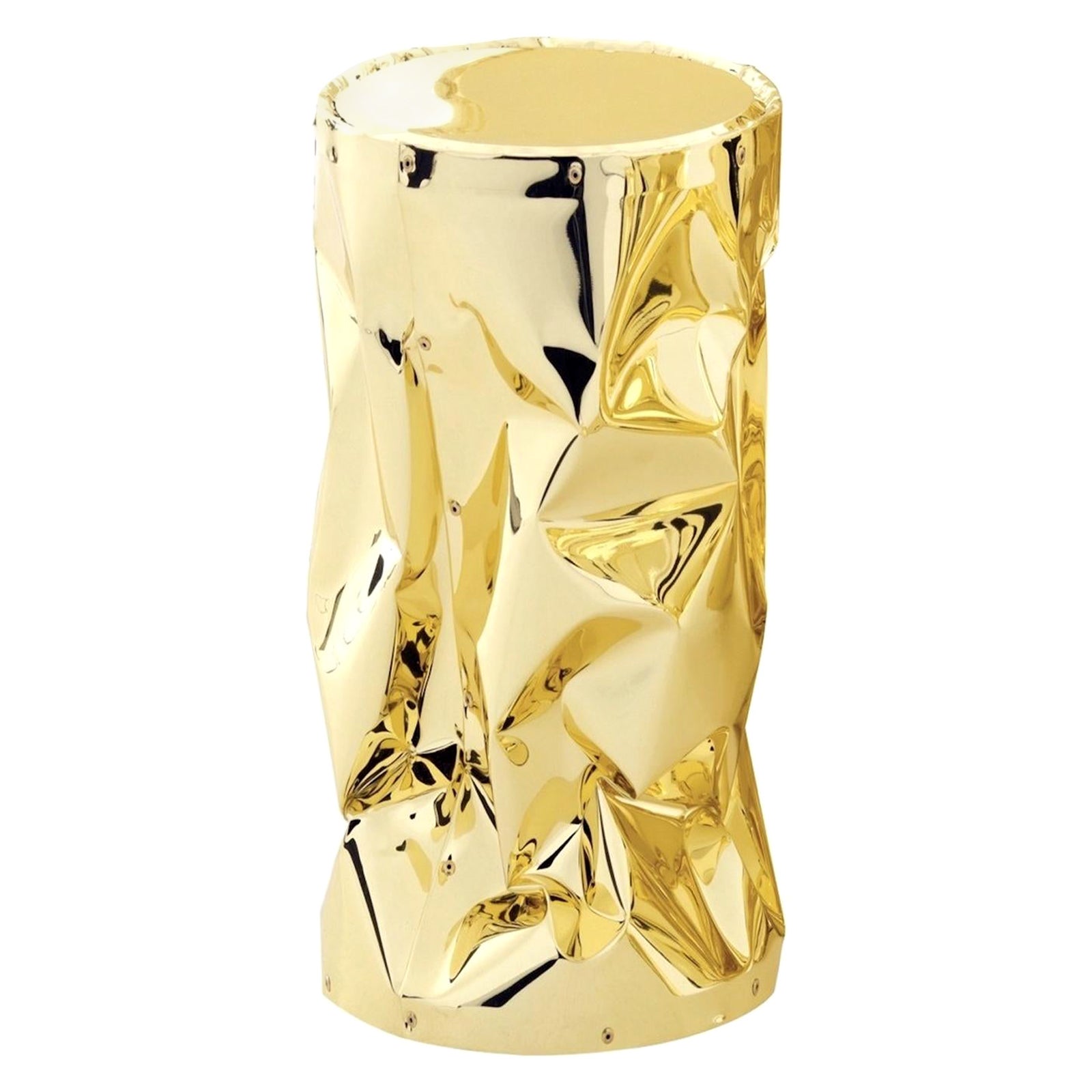 Bumpy Large Stool Gold or Chrome Finish For Sale