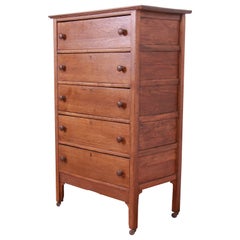 Antique Arts & Crafts Oak Highboy Dresser, Circa 1900