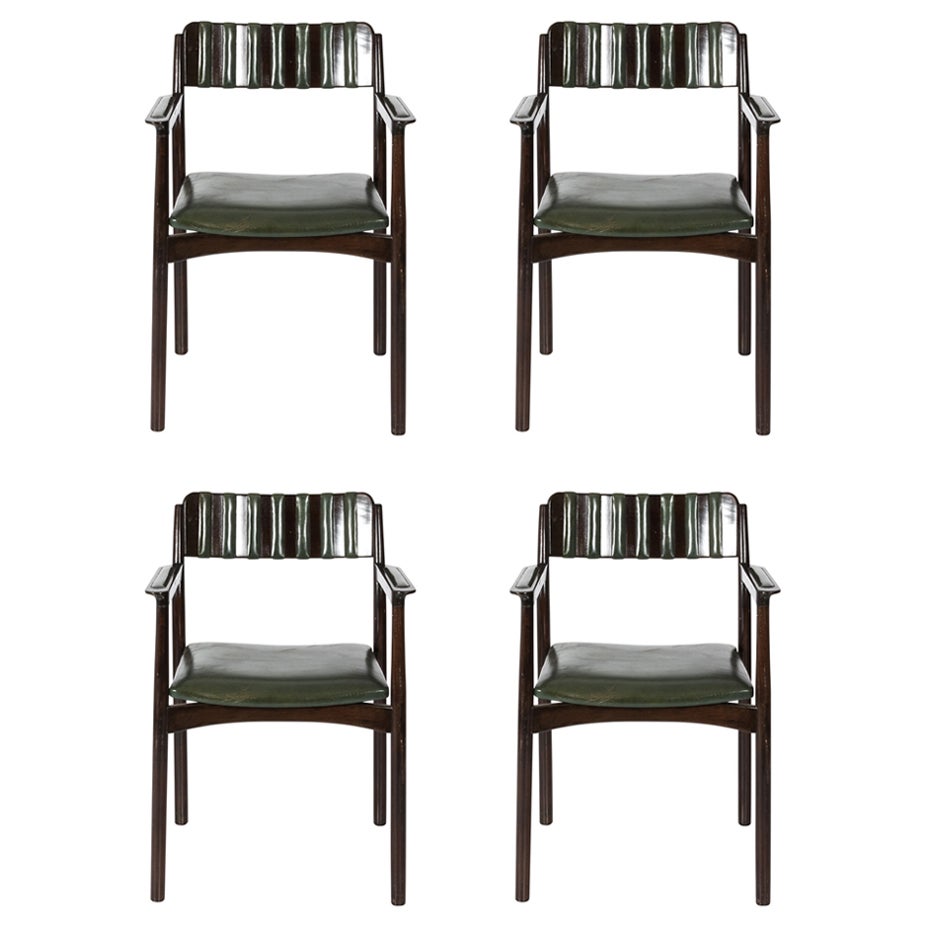 Set of Four Art Deco Armchairs For Sale at 1stDibs
