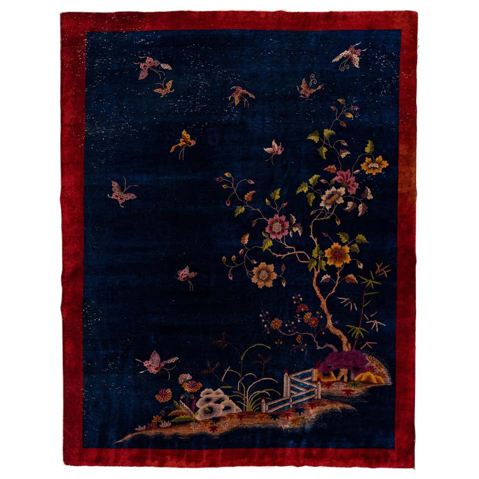 Antique Blue Chinese Rug at 1stDibs