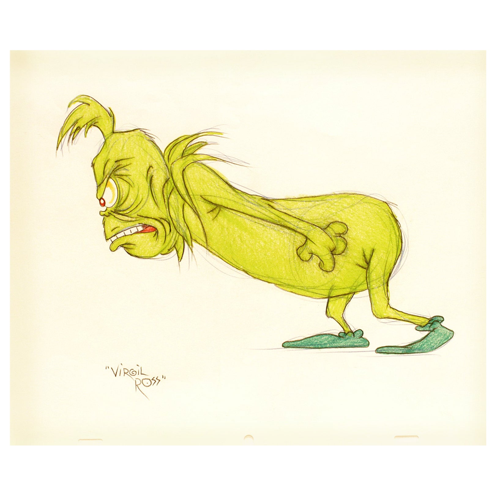 Dr. Seuss 'Virgil Ross', 'Original Drawing' How the Grinch Stole Christmas