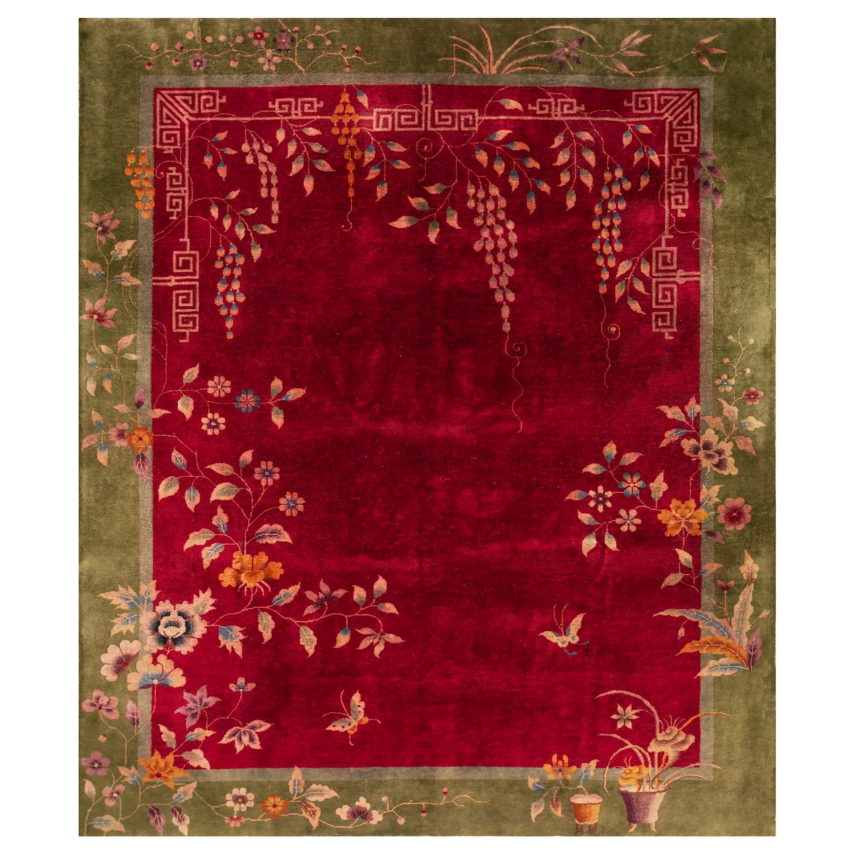1920s Chinese Art Deco Carpet ( 8' x 9'6" - 245 x 290 ) For Sale