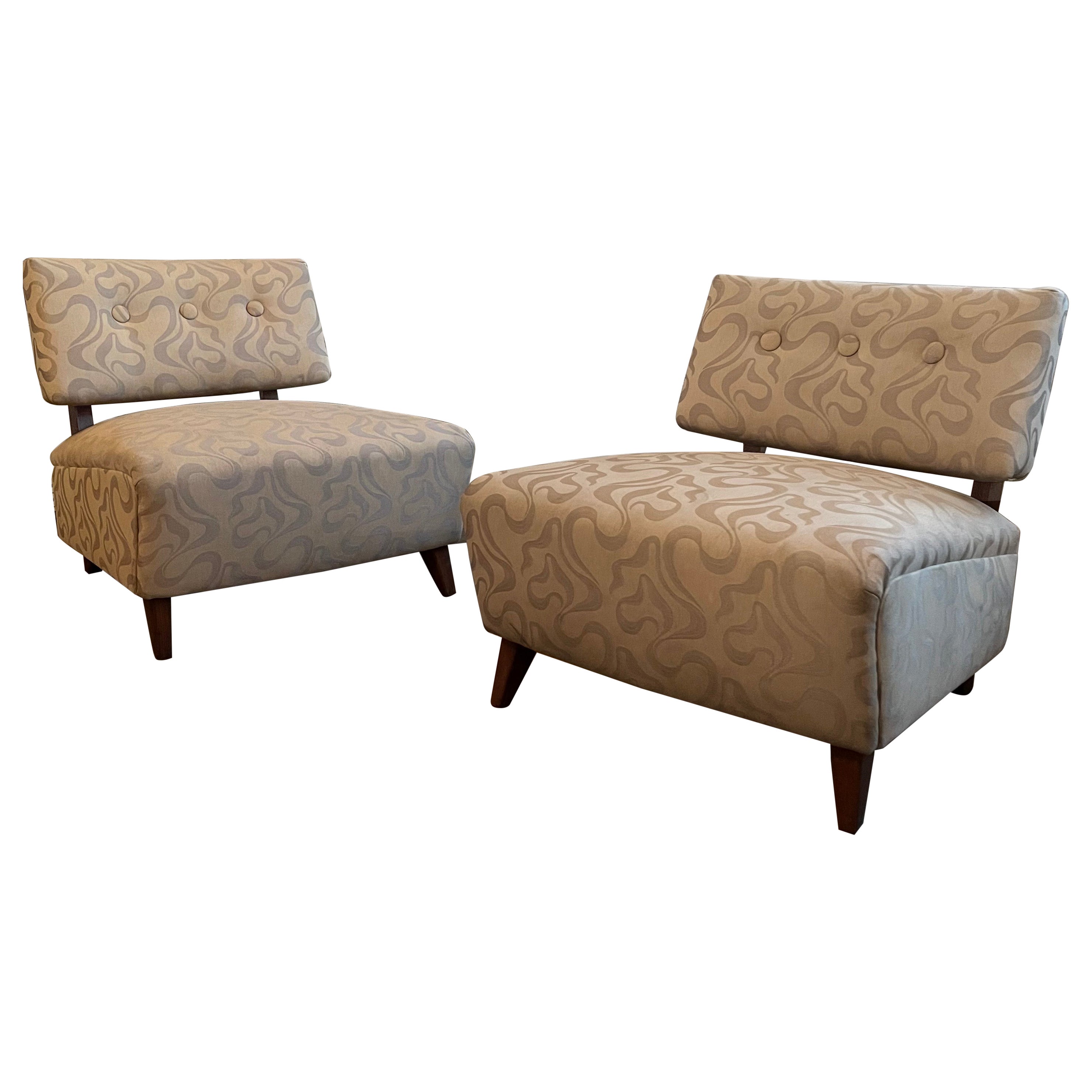 Hollywood Regency Slipper Chairs in the Style of Billy Haines