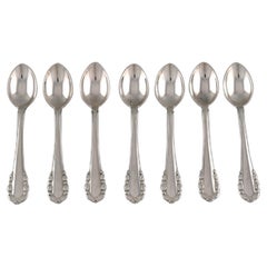 Vintage Seven Georg Jensen Lily of the Valley Coffee Spoons in Sterling Silver