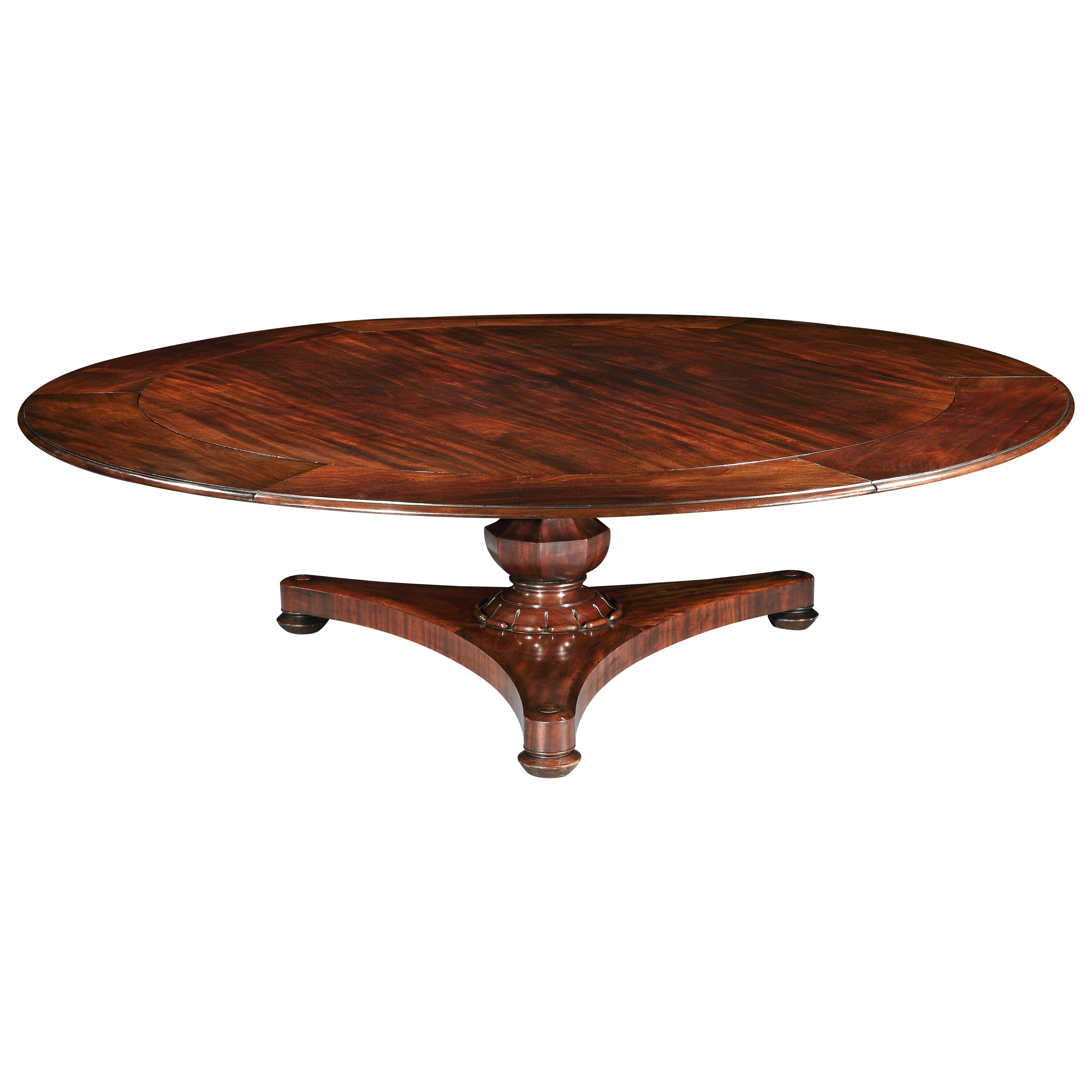 Large Regency Round Dining Table For Sale
