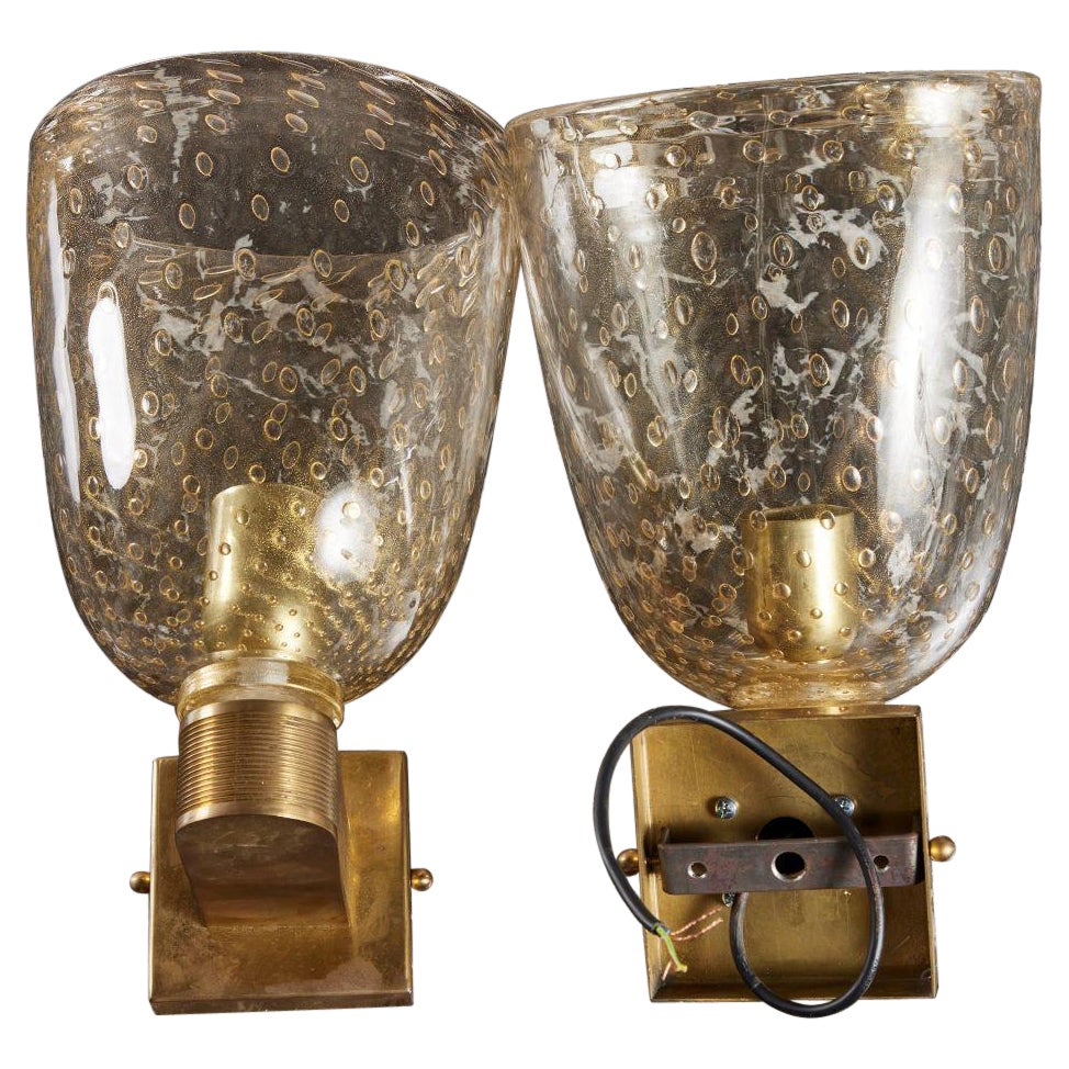 Pair of Barovier Y Toso Beaded Glass Sconces For Sale