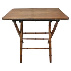 19th Century French Folding Faux Bamboo Table