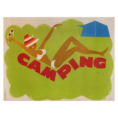 Original Vintage French 1960's Poster, 'Camping' by G. Nicolitch