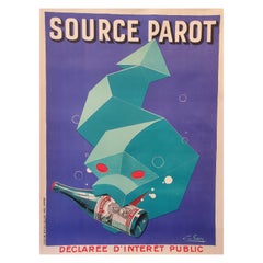 Art Deco Original Vintage Poster, “Source Parot”, 1920