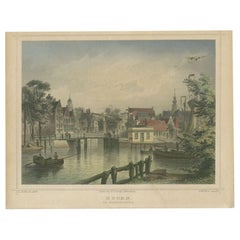 Antique Print of the Harbour of Hoorn by Terwen, 1858